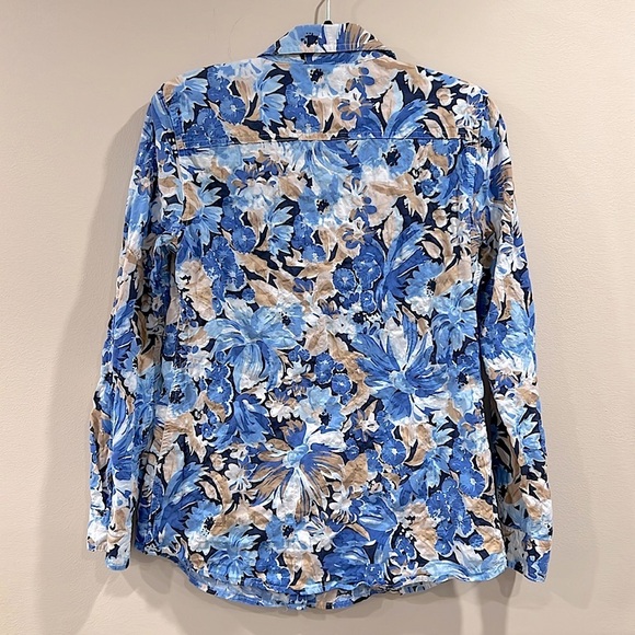 🔥J. McLaughlin Blue and Tan Floral Shirt🔥 - Picture 6 of 6
